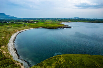 Streedagh Beach aerial drone view on Sligo coast