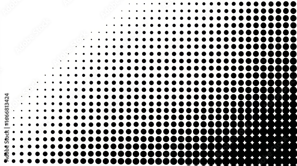 Poster black and white image of a line of dots. the dots are arranged in a way that creates a sense of move