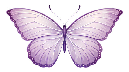 Delicate lavender butterfly with intricate wing patterns floating gracefully isolated