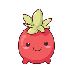 Cute cartoon radish character with smiling face and blush cheeks, a popular kawaii style illustration perfect for children's content and branding