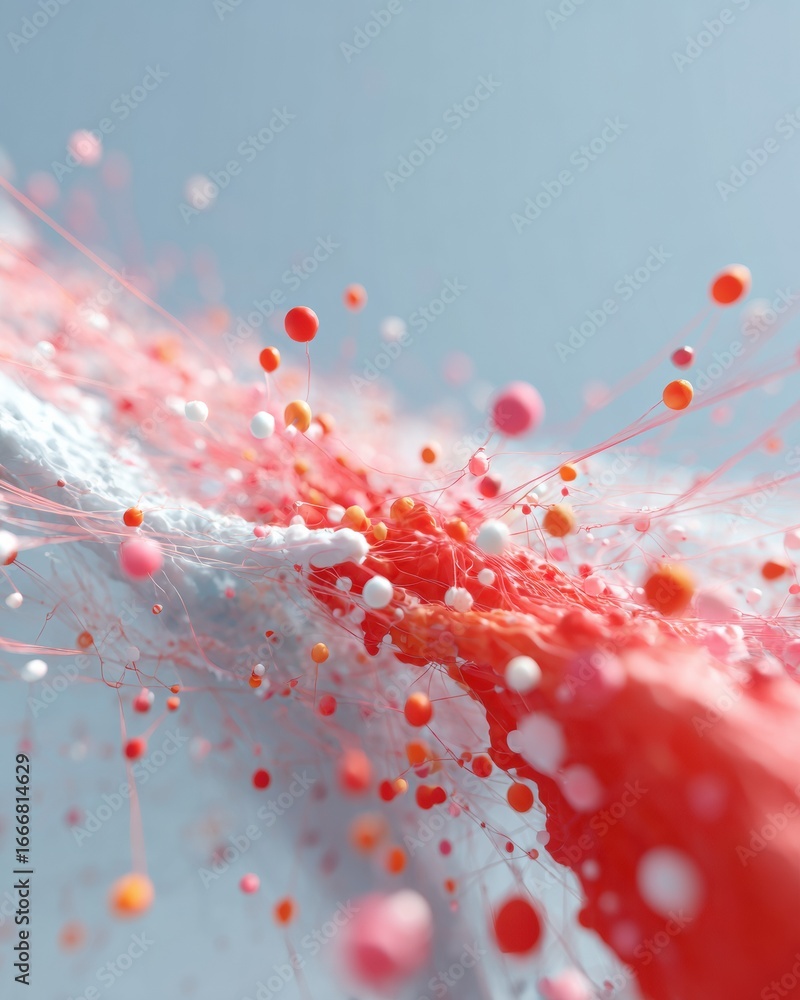 Poster modern dynamic data visualization of spatial network streams with interactive points premium tech in