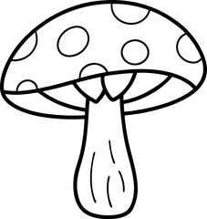 mushrooms line, mushrooms cartoon