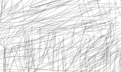 Abstract Chaotic Black and White Lines Forming Artistic Pattern