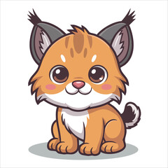 adorable young caracal kitten playful vector graphic kids design