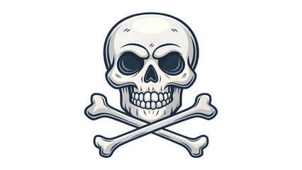 Haunting human skull and crossbones emblem dark gothic symbol of danger death and piracy