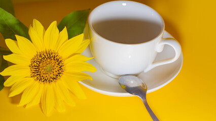 cup with sunflower