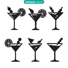 Martini Glass Flat Icon Vector, Cocktail Drink Symbol, Bar Party Alcohol Illustration
