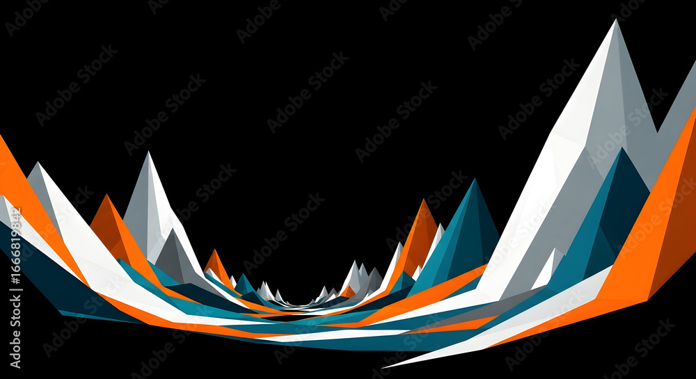Aufkleber abstract geometric background with polygonal shapes in dynamic perspective view