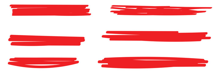 Underline stroke marker felt pen scribbles doodle line collection. Hand drawn outline sketch wave brush mark elements crosshatch rough dividers set for text highlight underline emphasis