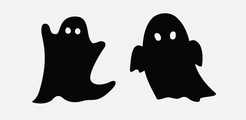 Cute Spooky Ghost Vector Icon for Halloween