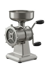 Stainless steel hand-crank meat grinder