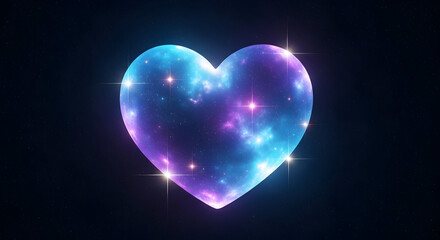 Fototapeta premium Galactic Heart: A Cosmic Expression of Love and the Universe Within Us All