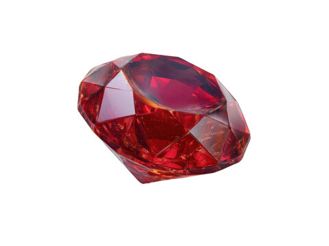 Faceted Red Gemstone Crystal With Internal Light Reflections On Black Background ruby jewel, Isolated On Png Transparent Background