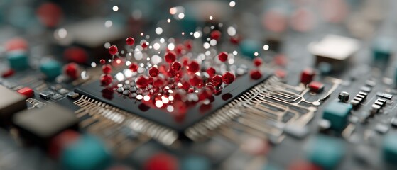 High-Quality Quantum Processor Chip with Active Energy Cores in Motion Modern Tech Innovation for Professional Quantum Computing Marketing Content