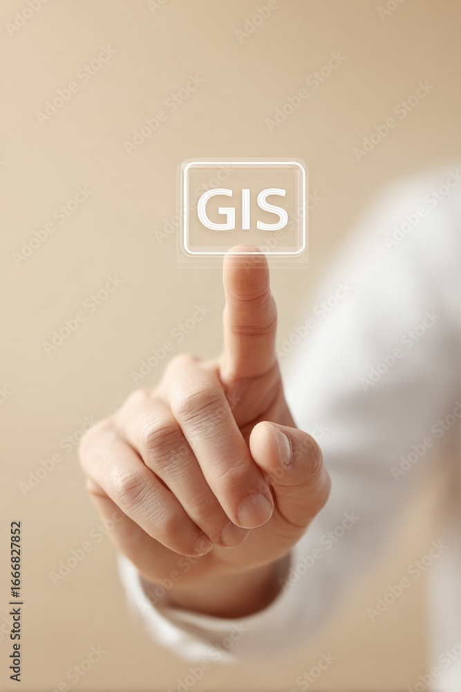 Poster professional businessman using modern gis interface for strategic spatial data visualization and dig
