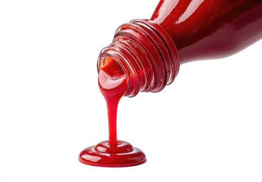 Red sauce pouring from bottle (1) - Powered by Adobe