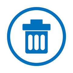 Blue delete bin icon png transparent background