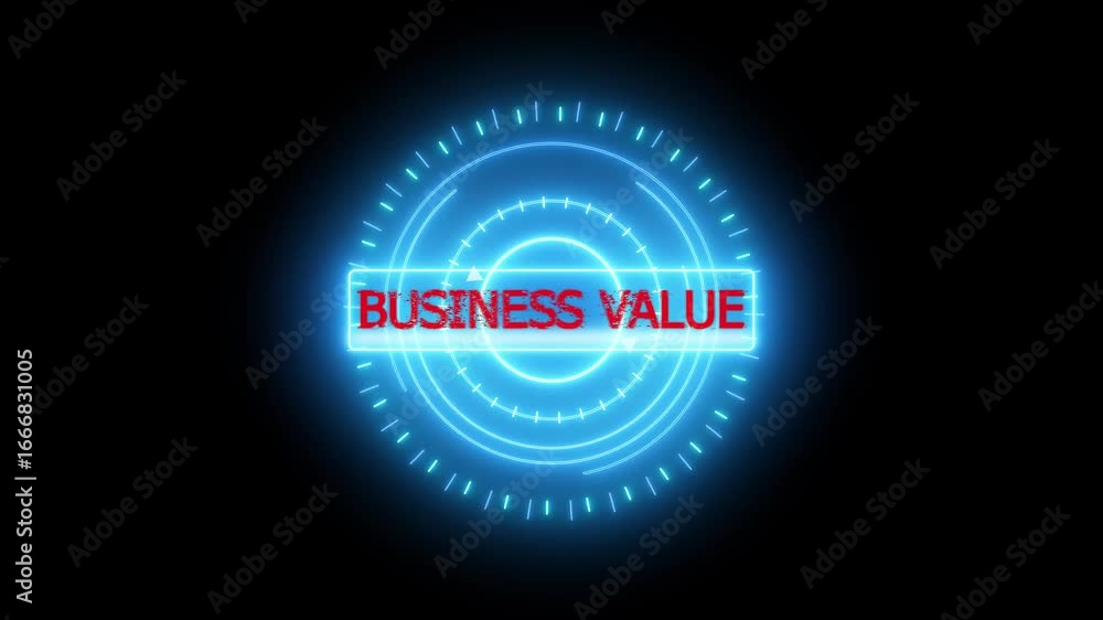 Aufkleber abstract digital animation featuring the concept of business value in dataneon 4k video animation go
