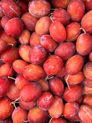 Fresh red plums