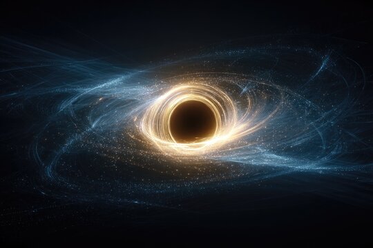 Cosmic vortex, swirling nebula around a black hole