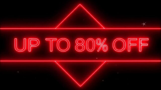 Up to 80% Off Neon Sale Sign with Sparkling Effects