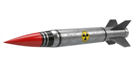 A nuclear missile isolated on transparent background