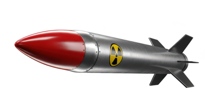 A nuclear missile isolated on transparent background