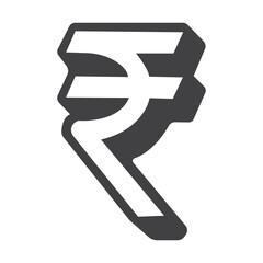Indian rupee 3d symbol icon vector