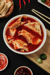 spicy dumpling soup