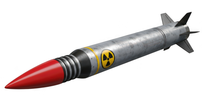 A nuclear missile isolated on transparent background