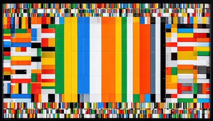 Colorful, rectangular grid of diverse hues
