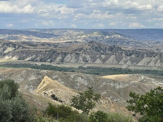 Scenic View of Calanchi Hills in Basilicata, Southern Italy