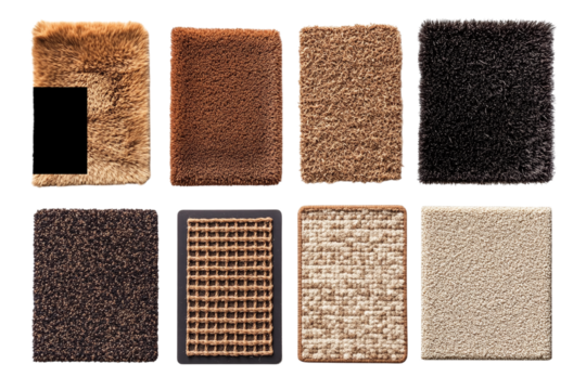 Collection of ancient cuneiform tablets with historical inscriptions isolated on transparent background