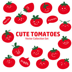 Cute Tomatoes Cartoon Illustration
