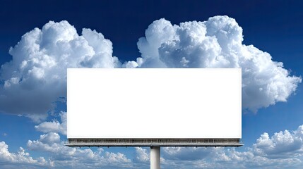 Fototapeta premium Blank billboard against a partly cloudy sky.