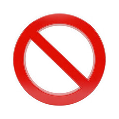 Fototapeta premium Red prohibition sign isolated on transparent background, symbolizing restriction, denial, and forbidden actions
