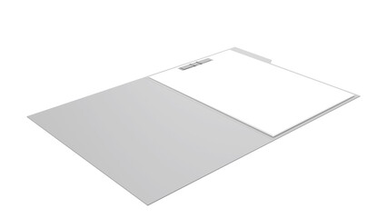 Blank white paper in a gray file