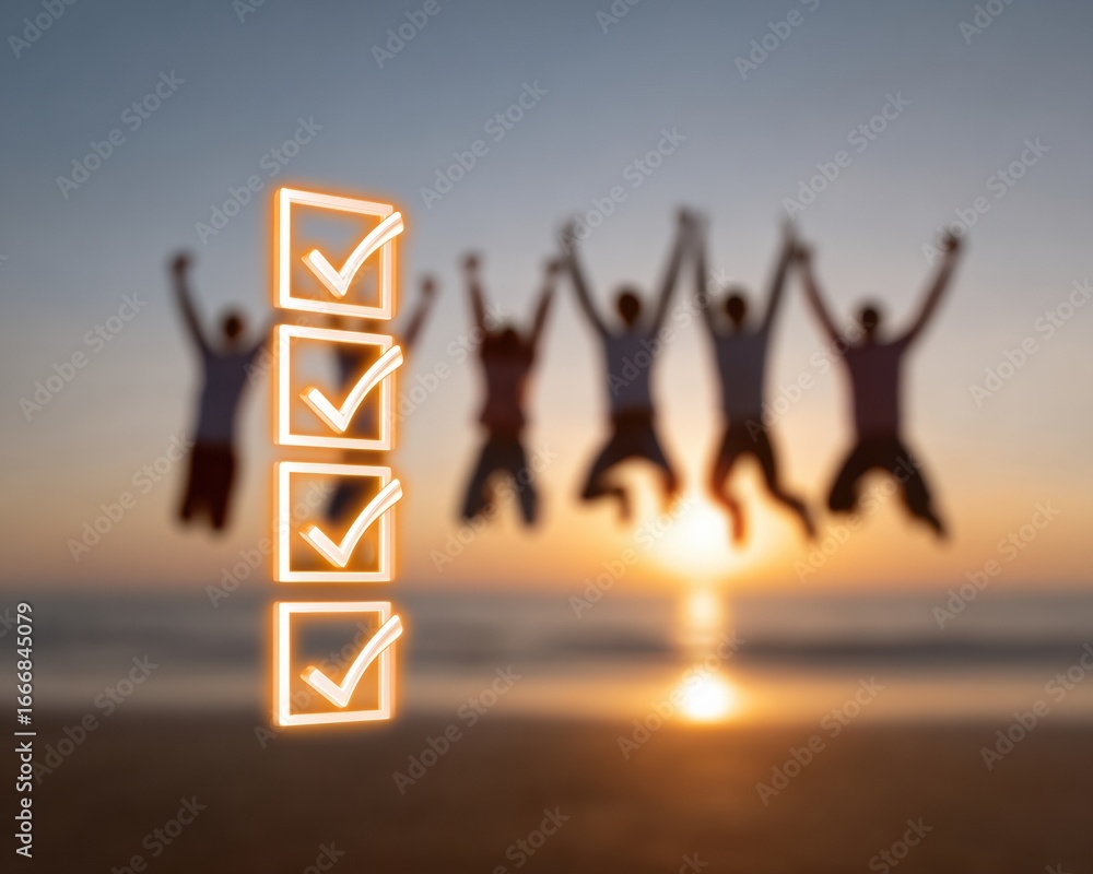 Poster modern digital approval checklist with glowing touchscreen interface for professional document manag