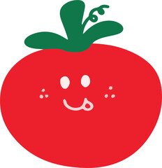 Cute Tomatoes Cartoon Illustration