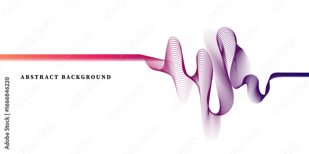 Poster abstract flowing wavy lines. colorful dynamic wave. vector design element for concept of music, part
