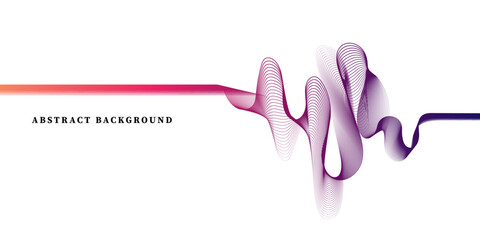 Abstract flowing wavy lines. Colorful dynamic wave. Vector design element for concept of music, party, technology, modern.