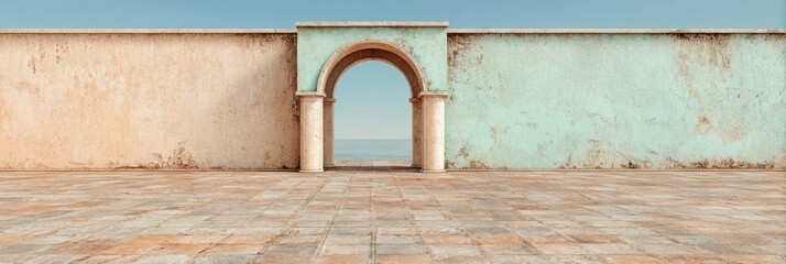 Ancient archway in a courtyard