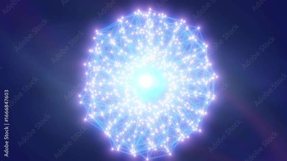Aufkleber glowing spherical digital structure with radiant center, visualizing complex data networks and energ