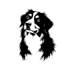 Obraz premium Detailed monochromatic portrait depicting a captivating dog with expressive eyes evokes feelings