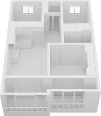 Apartment floor plan three-dimensional