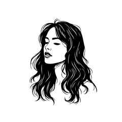 Elegant line art portrayal of a woman's serene beauty showcases artistic simplicity and refined