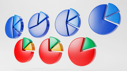 Stunning 3D pie charts showcase business growth and data analysis for impactful presentations