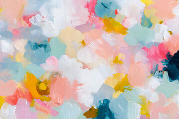 パステルが踊る抽象キャンバス