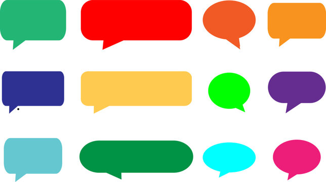 Set of Colored Speech Bubble Pack Templates.