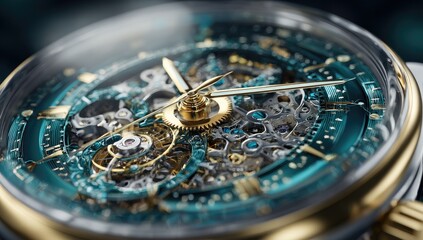 Close-up of intricate watch mechanism